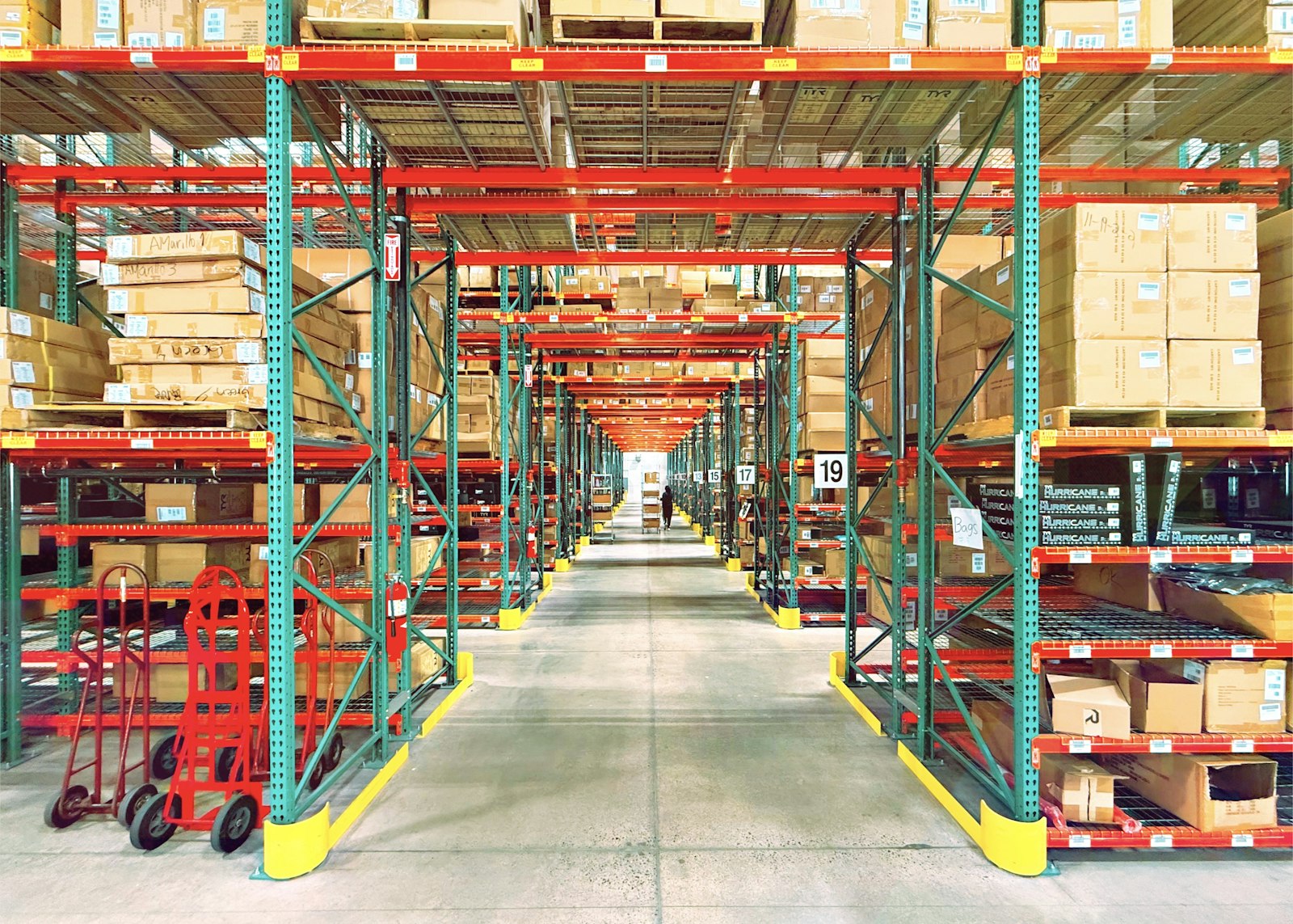 Warehouse racking used for business logistics